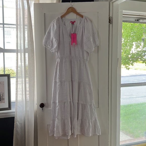 Betsey Johnson Dresses & Skirts - Betsey Johnson NWT Snow White V Neck Tiered Boho Maxi Dress Size XL